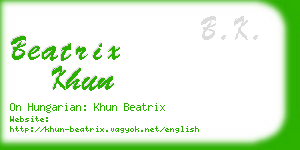 beatrix khun business card